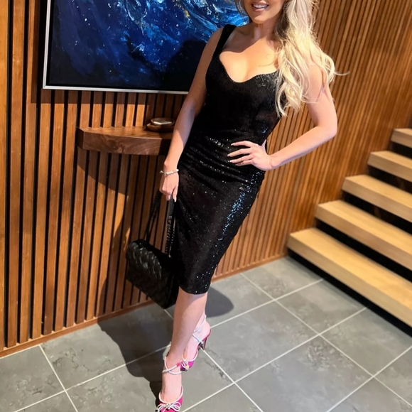 Dress the population sweetheart sequin midi dress - Picture 5 of 12